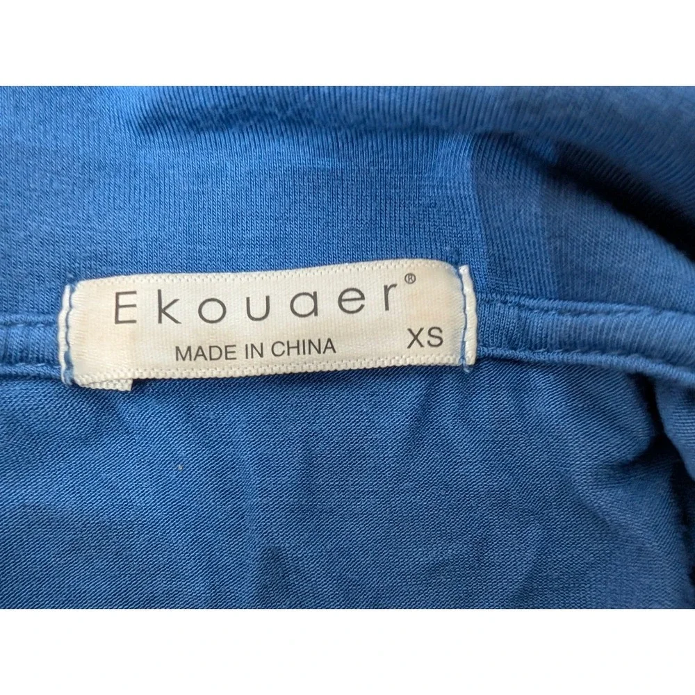 Ekouaer Pajama Set Women's XS Sleepwear Loungewear Long Sleeve Top & Pants Blue‎